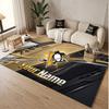 Custom Rug Pittsburgh Penguins Pattern Print Name Text Soft Non‑Slip Floor Carpet for Home Indoor Decoration