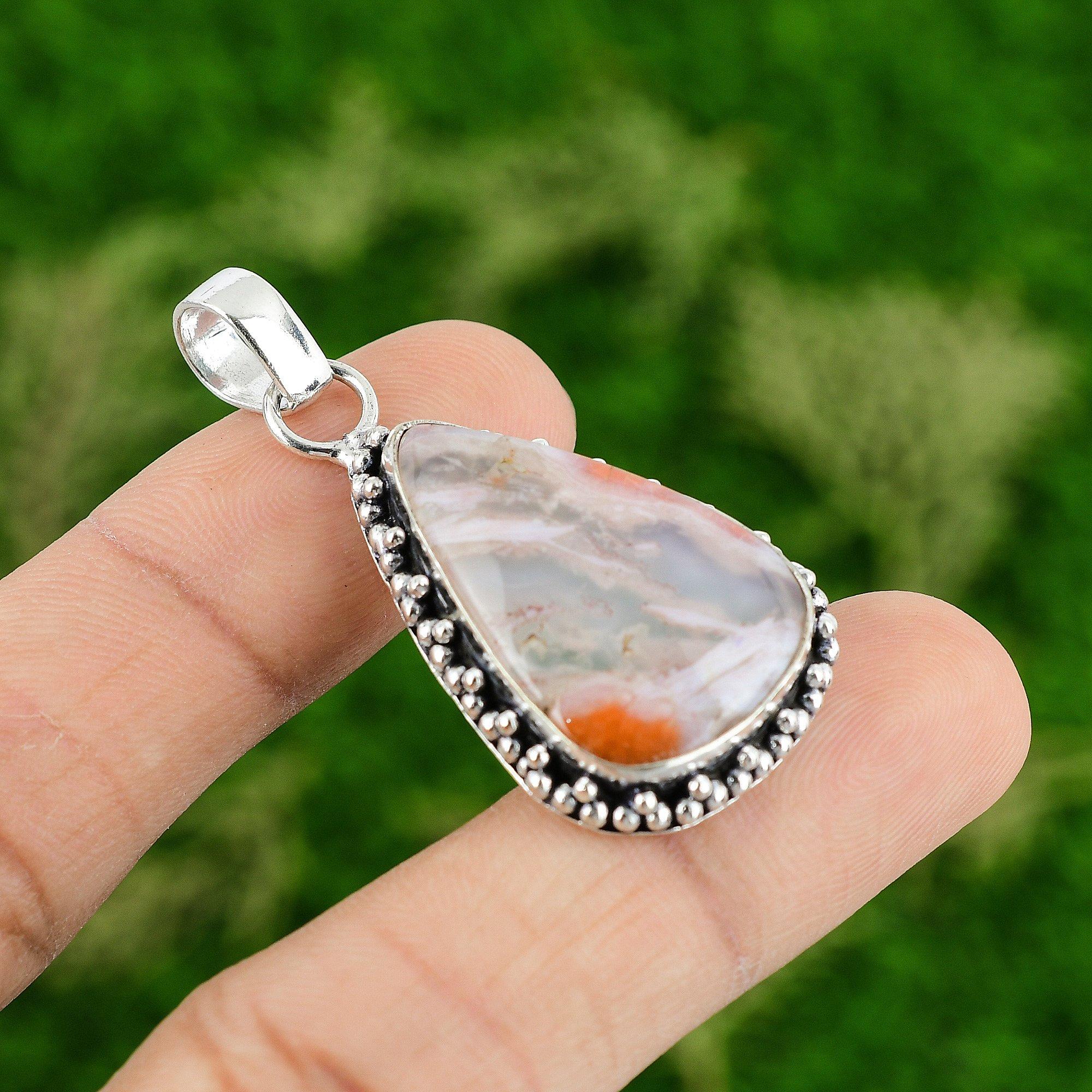 

Botswana Agate Pendant Handmade Pendant Natural Gemstone Jewelry 925 Sterling Silver Pendant Engagement Gifts
