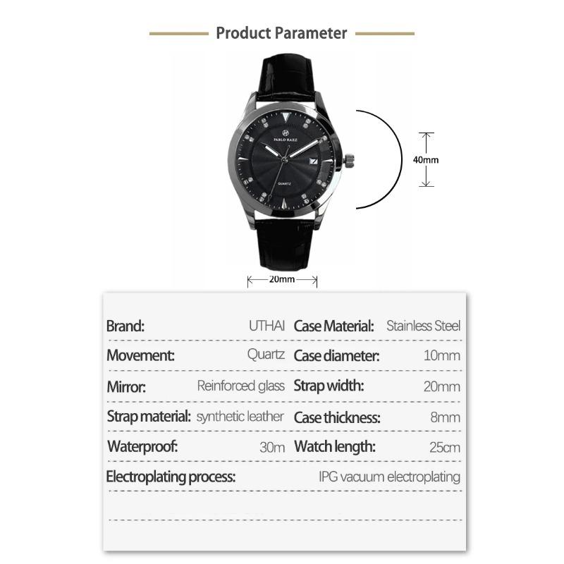 CQ332 Ceas de mână bărbătesc la modă și minimalist, ceas de cuarț business rezistent la apă, ceas de lux ușor, cadou