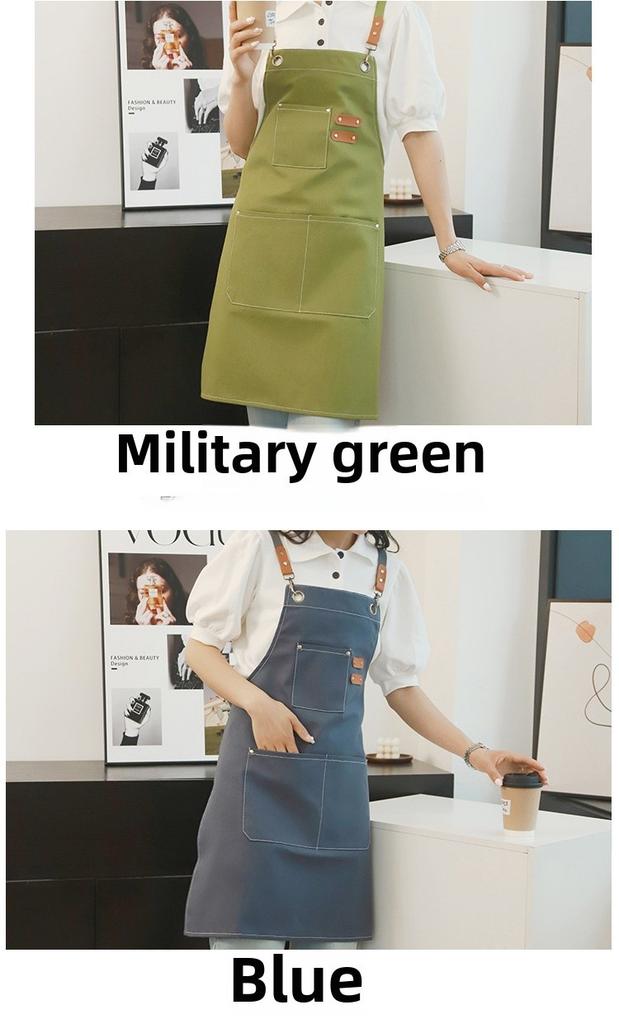 Wasserdichte und ölbeständige Koch- und Gartenschürze aus dicker Canvas-Baumwolle