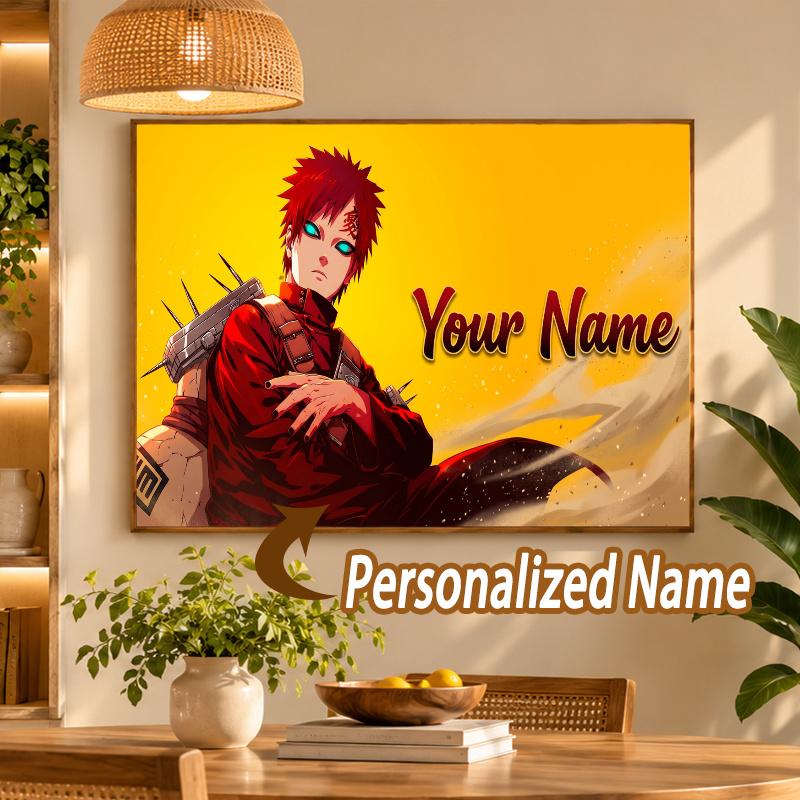 Gaara Naruto Custom Name Diamond Painting Personalized 5D Full Drill DIY Diamond Art Home Decor