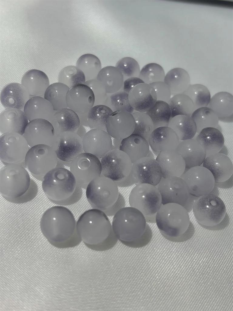 50pcs 8mm Glass Crack Imitation Jade Color Series Round Beads DIY Handmade Necklace Bracelet Loose Beads Jewelry Accessories