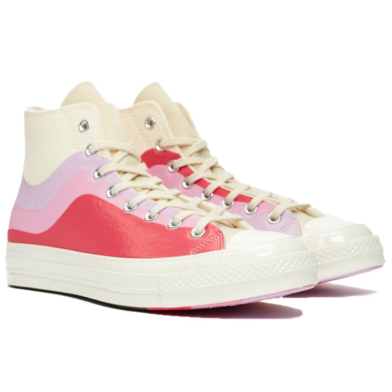 Converse Chuck Taylor All Star 70 Hi Comfortable & Stylish High Top Espadrilles Unisex Style White Pink