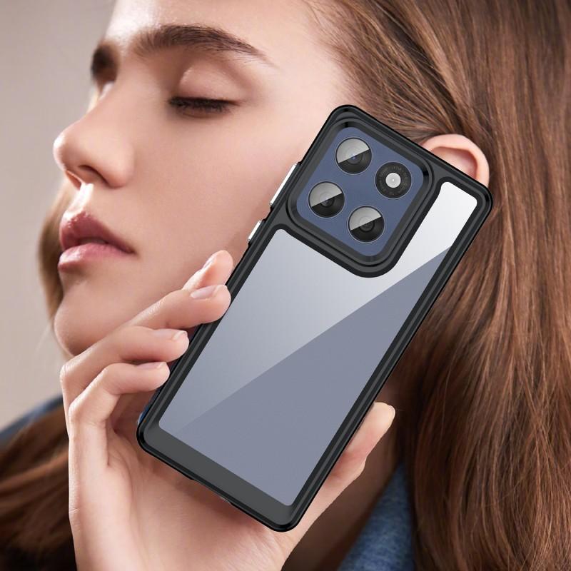 For Motorola Edge 60 5G Phone Case WANLONFENG XC Series TPU Acrylic Cover with Tempered Glass (Big Lens Hole)