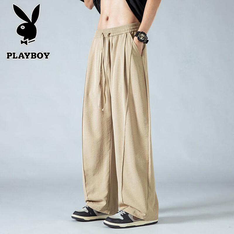 

PLAYBOY Men s Summer Ice Silk Quick-Dry Curved Casual Pants 3XL