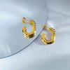 18K Gold Plated Fashion Texture Women's Earrings - European, American, Middle Eastern, African, Southeast Asian Styles