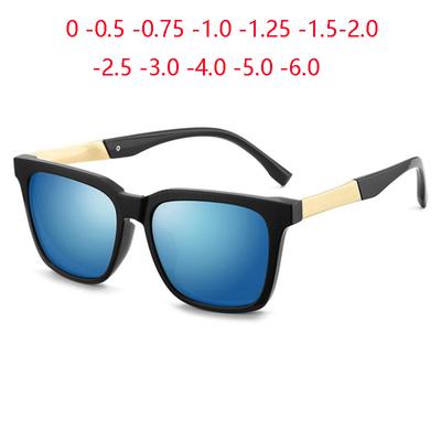 Minus Lens Myopia Sunglasses Men Anti-Uv Big Frame Square Driving Anti-Glare Prescription Glasses 0 -0.5 -0.75 To -6