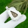 Pear Natural Turritella Agate Anniversary Engagement Bezel Pendant 925 Silver
