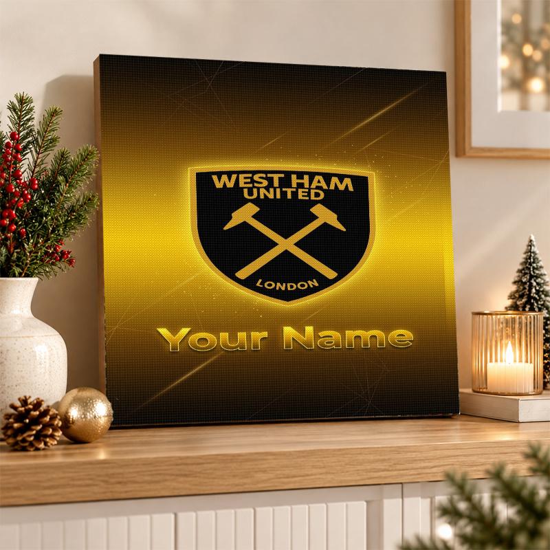 West Ham United FC Benutzerdefinierter Name Text 5D Diamantmalerei Set DIY Vollbohrer Diamantkunst Dekoration