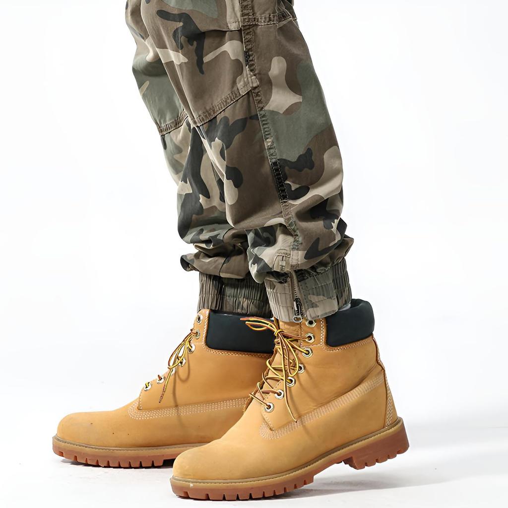 [FJSSLHXK] Camouflage Cargo Pants for Men, Cotton, Work Pants, Camo, Military, Multi-pocket, Army, Summer, Autumn, Winter, Spring, Khaki FJBLA518-KHAK