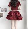 SUNNYSTEP Cosplay Lolita Plus Sizes Idol Mini Short Gothic Stage Includes Set Costume, (S-6L), Gothic, Black, Red, Style, Ruffles, Ribbon, Length,