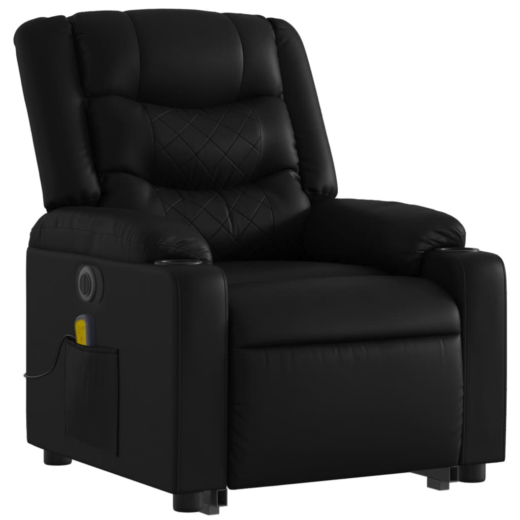 Vidaxl Reclining Lift Chair with Massage, Electric, Black