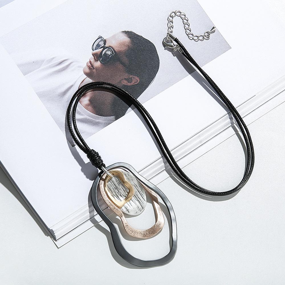 Новый кулон популярный геометрический простой ретро женская мода длинное ожерелье