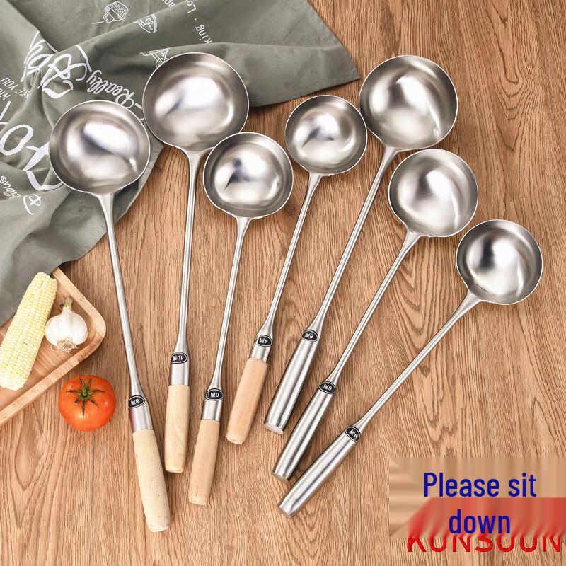 Qianxing Professional Stainless Steel Wok Ladle & Spatula Set (5-Pack)