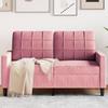 2 Seater Sofa in Pink 120 cm Velvet