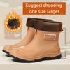 Men's And Women's Fashionable Anti Slip Waterproof Warm And Fleece Short Rain Boots Rubber Shoes