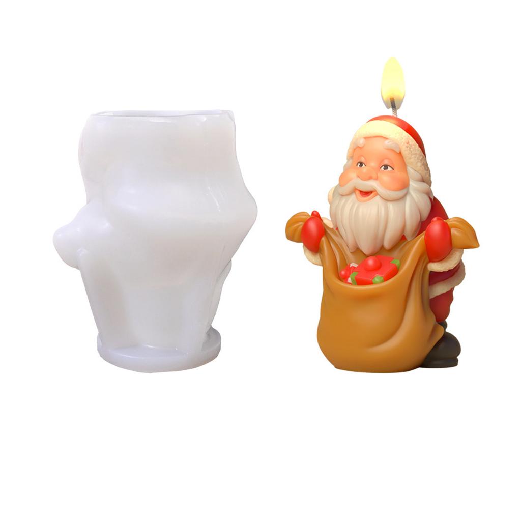Santa Claus Candle Molds Handmade Castings Molds Christmas Silicone Moulds Epoxy Resin Molds Plasters Molds