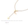 [K.L.Y] Women's Necklace, Starry Sky Crescent Moon, Sterling Silver 925 Pendant, Lovely and Cute, Pure Silver, Gift (Gold)