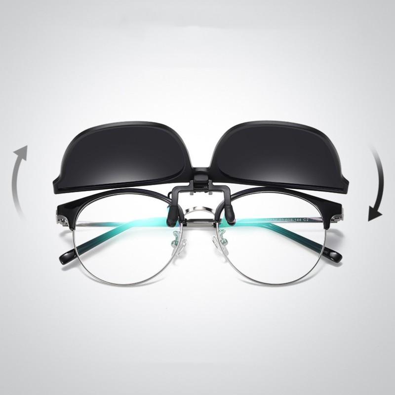 Polarized Clip Sunglasses Myopia Glasses Clip Driver Fishing Outdoor Cycling Night Vision Myopia Clip-On Sun Shading Eyeglasses