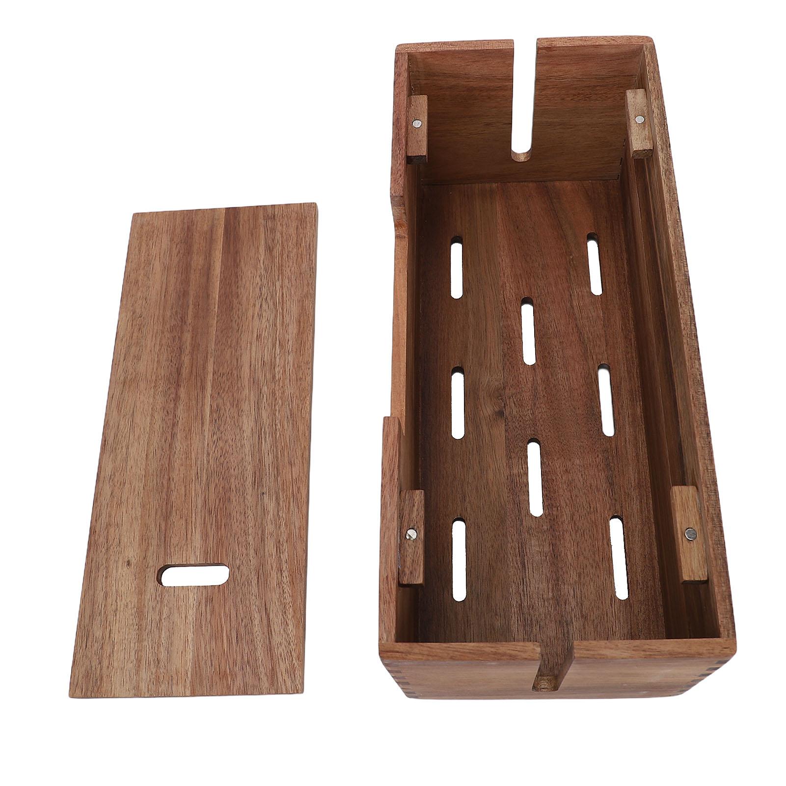 

Wood Cable Management Box Wooden Cord Hider Organizer for Power Strip Electrical Hiding TV Wires Desk Floor Cables