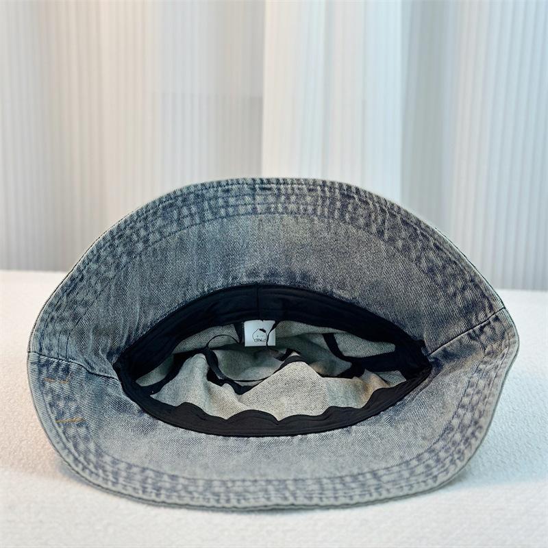 Trendy dámský kovbojský klobouk s praným povrchem | Sluneční clona a opalovací krém, korejská edice | Všestranný sluneční klobouk zakrývající obličej, malý rybářský klobouk