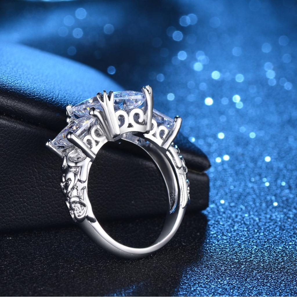 Jewelry Ring Women'S Girl Diamond Simple Square Diamond Zircon Ring Jewelry