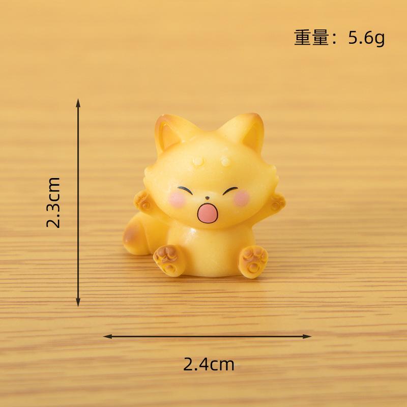 6PCS/SET Kawaii Figure 1.6-2.7cm PVC Fox Cute Adult Collection Room Decorative Decoration Cartoon Toys Model Periphery Kid Gift