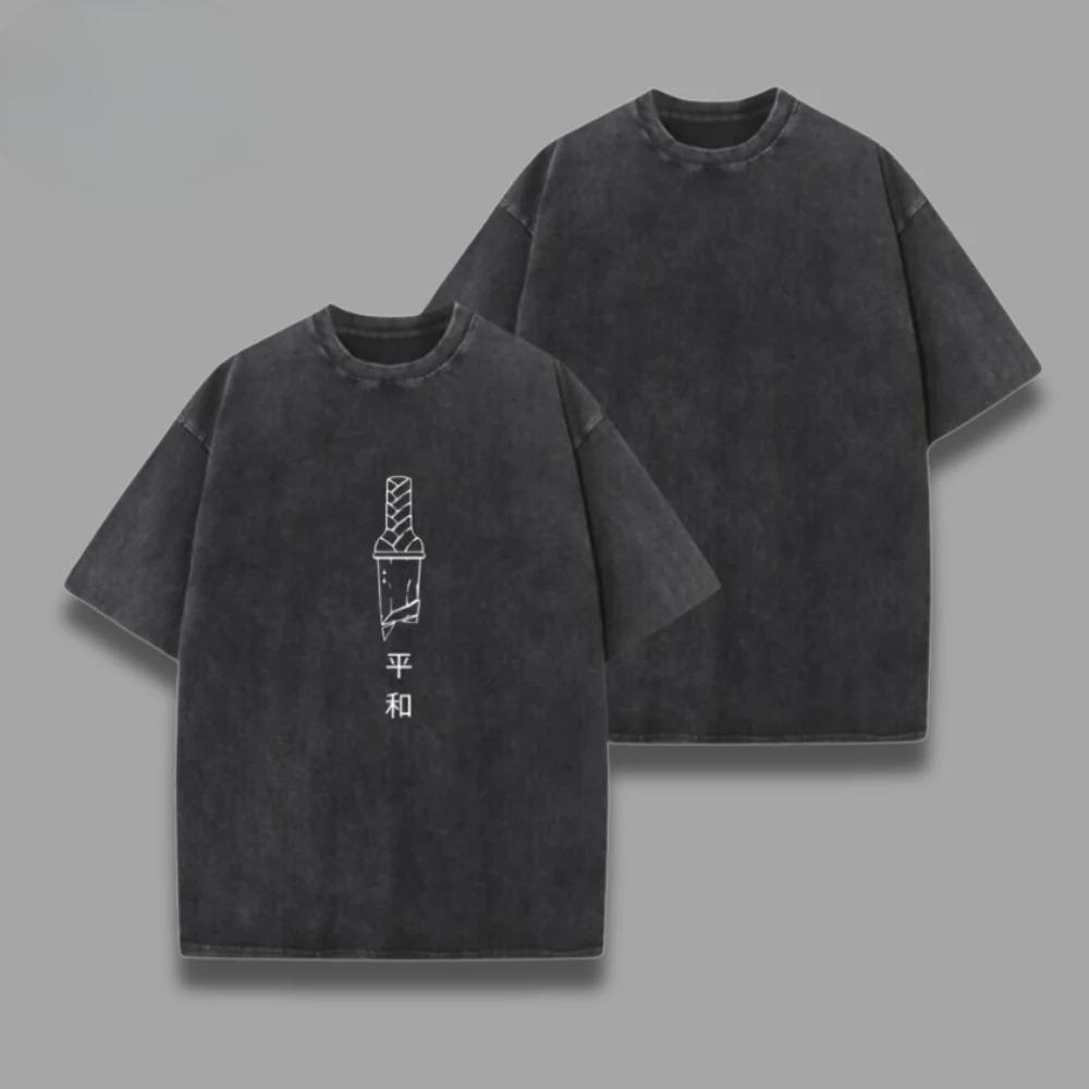 One Piece Skull Short Sleeve Tee Anime Washed Vintage Graphic T-Shirt Man Women Cosplay Casual Tops 2026 Summer Y2k Streetwear
