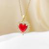 Women's Ruby Heart Necklace: Classic, Non-Fading, Versatile Clavicle Chain Accessory