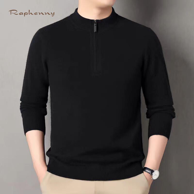 

Raphenny Men s Cashmere Blend Half-Zip Sweater 3XL