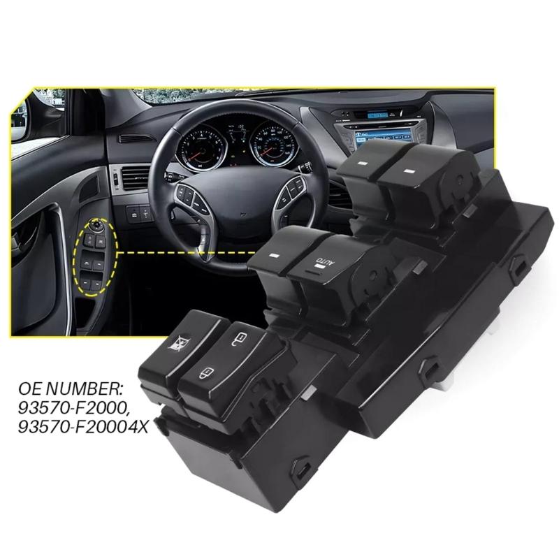 High Reliability Electric Window Switch Glass Lift Button Regulator Front Left Driver Side for 93570-F20004X 93570-F2000