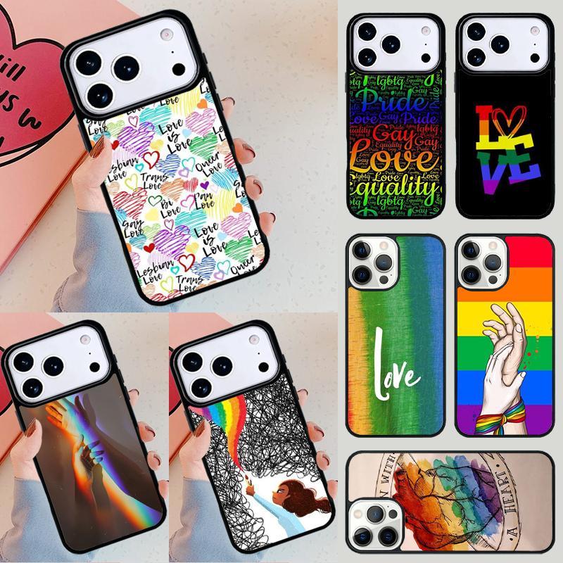 LGBT Pride Love Phone Case For iPhone 17 Air 14 15 13 12 Max Cover For Apple 16e 11 Pro Max Plus Coque