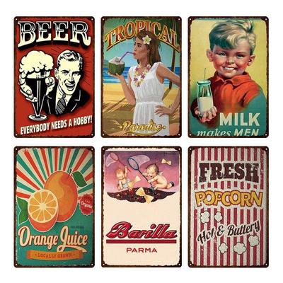 Klassische Café Mokka Metall Zinn Zeichen Trinken Tee Kaffee Vintage Poster Wand Platte Für Bar Home Küche Dekor Wand Aufkleber 20x30 cm
