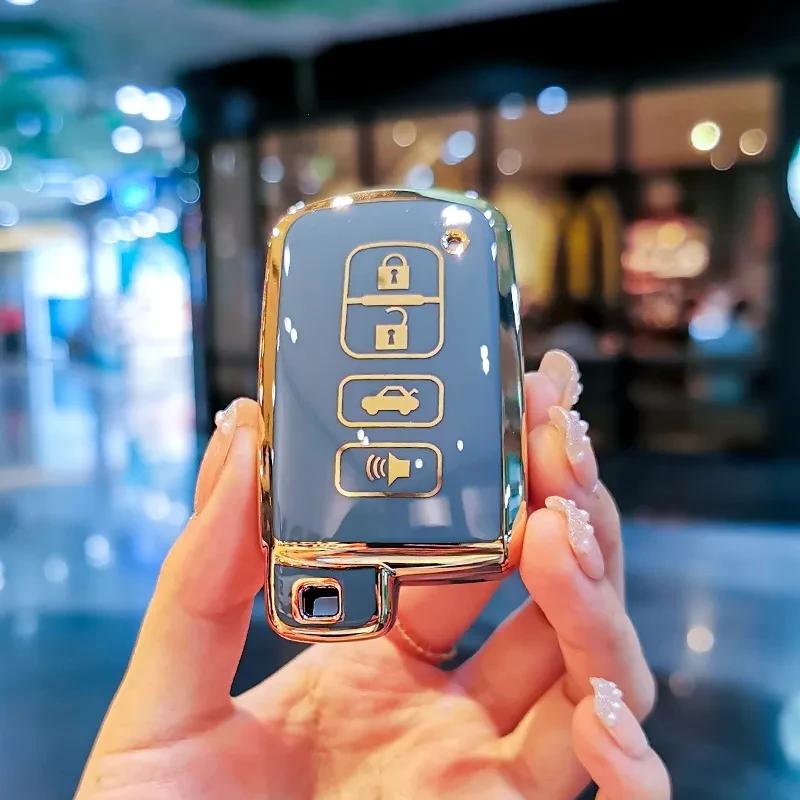 bsqrw5 Soft TPU Car Key Case Cover For Toyota Camry Corolla RAV4 Highlander Avalon 2015-2017 Smart Control Protector Key Shell Holder