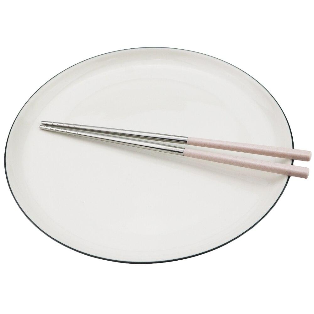 5Pairs Non-slip Head Chopsticks Reusable Stainless Steel Food Chopsticks Family Tableware Set Eco-Friendly Tableware Dinnerware Set