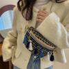 Weave Crossbody Bags Female Tassel Waist Bag Retro Leather Shoulder Packs