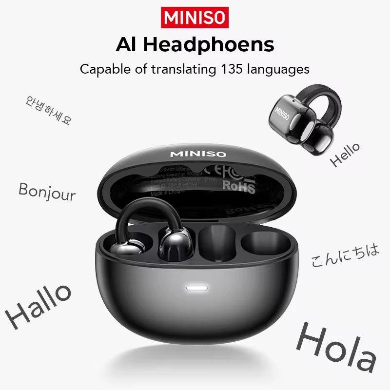 

Bluetooth V6 навушники-кліпси для спорту MINISO MS198 з ШІ-перекладачем