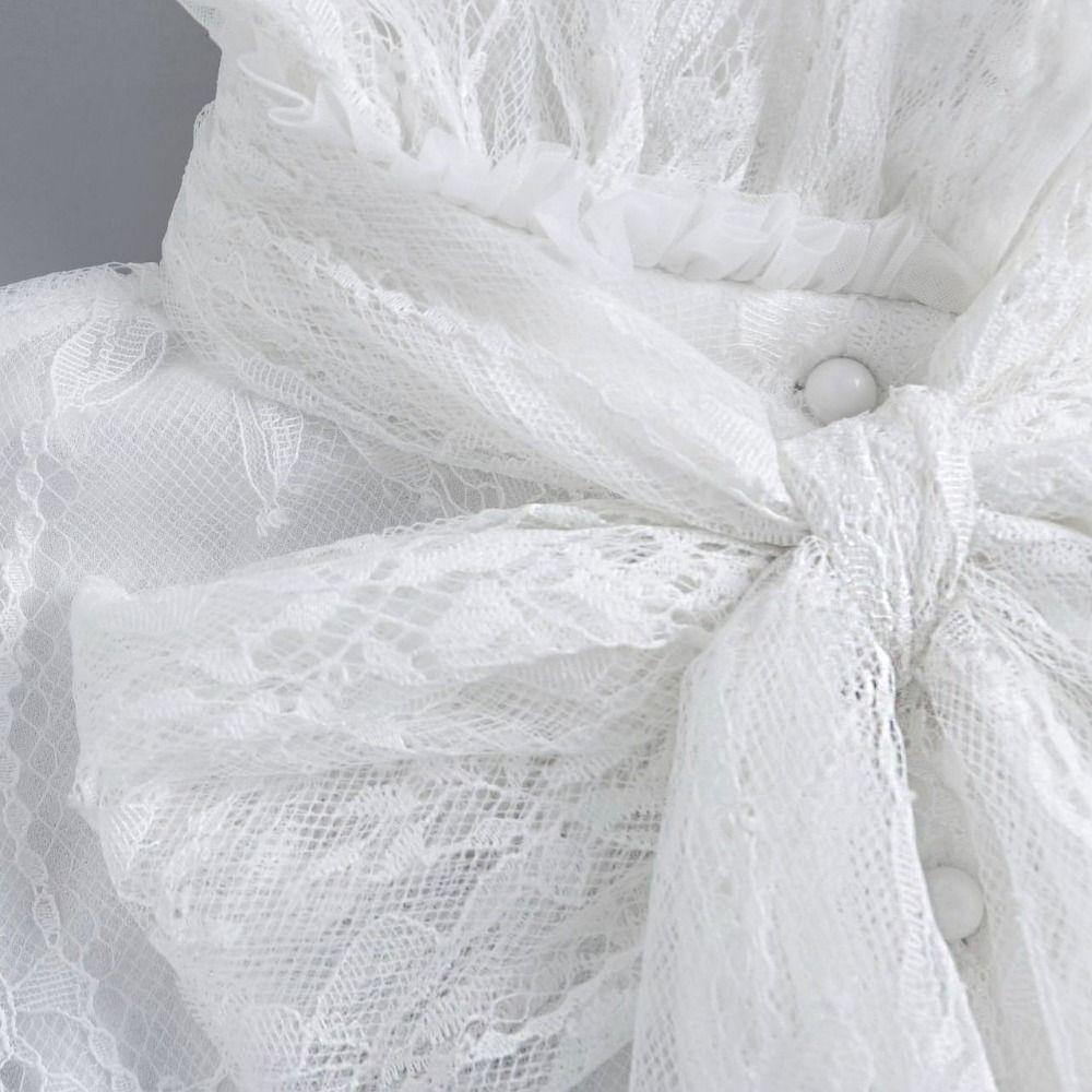 Vintage Bow Lace Collar Detachable Ruffled edge Collar Chic Lace Fake Collar  Blouse