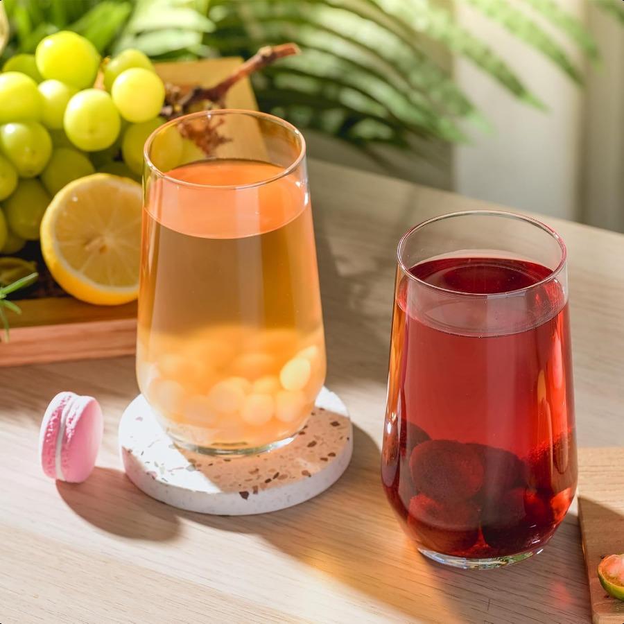 

Набор питьевых стаканов из 6 штук 16,4 унции Хрустальные стаканы для воды Высокие стаканы Стаканы хайбол для коктейлей, сока, мохито, холодного чая Кухня United States