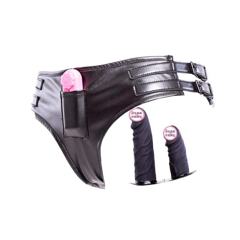 Strapon Doppeldildo Vibrator Höschen, Umschnalldildo Anal Vaginal Plug Keuschheit Penis Slip Sexspielzeug für Frauen Masturbation