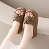 Premium thick-soled slippers women's summer 2025 new outer wear muffin fashion folds with skirts summer cool slippers