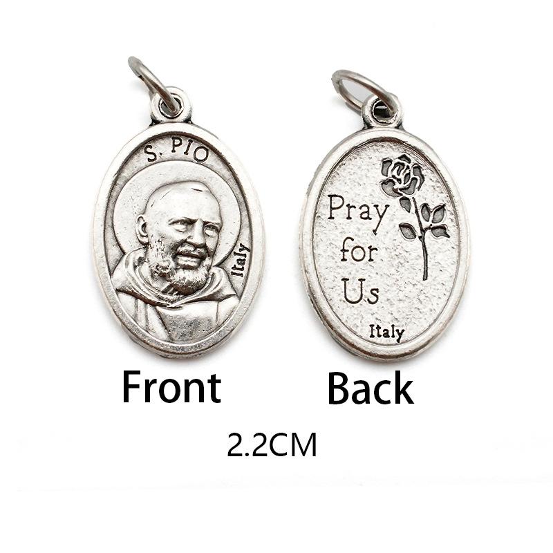 Breloques métalliques réversibles pour colliers, bracelets, accessoires de bricolage, grande médaille ovale de saint pour tout type de chaîne ou de collier, bijoux chrétiens