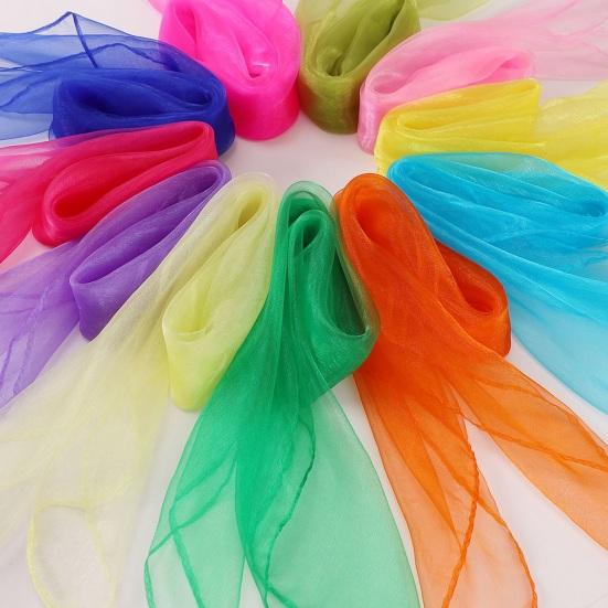 60cm Silky Scarf Washable Reusable Bright Color Portable Foldable Faux Silk Scarf Bags Wallets DIY Accessories