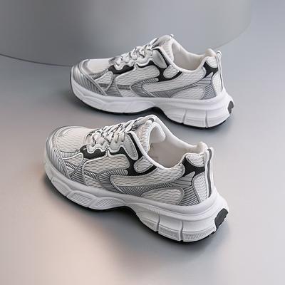 22 New Fried Street Thick-soled Retro Breathable Mesh Lightweight Casual Sports Shoes Trendy Autumn Heightening Dad Shoes