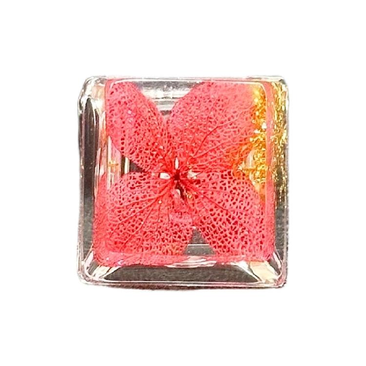 1PC DIY Resins Backlits Mechanical Keyboards Keycap OEM Profile R4s Transparents Gold Foils Embroidery Keycap красный