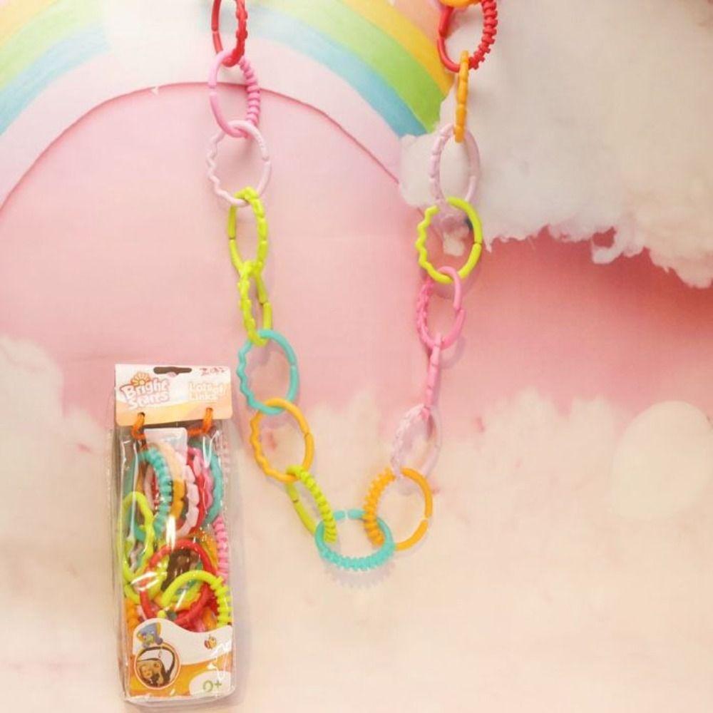 24pcs/set Stroller Teething Rings for Babies Clip On Baby Rainbow Loop  Kids/Children