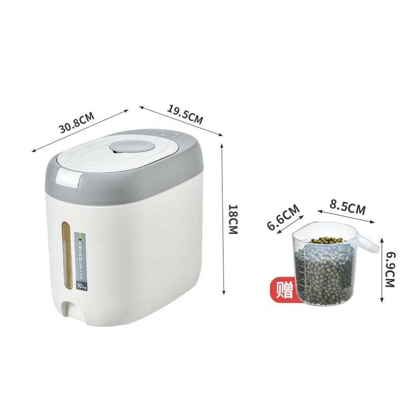 5KG Metering Household Kitchen Rice Bucket Grains Storage Box Food Container Insect-Proof Flour Sealed Jar Cans Organizer