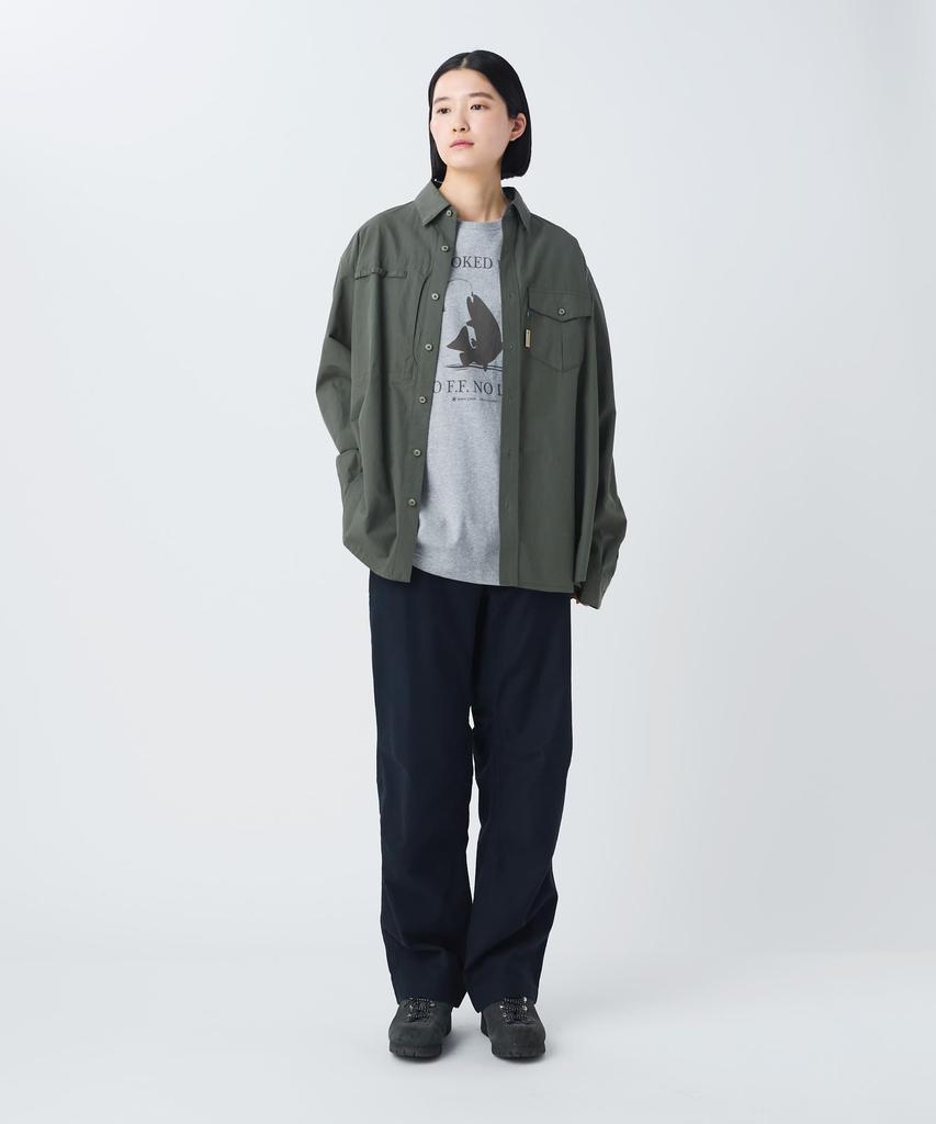Snow Peak Antique Dyed Fishing Shirt Long Size Light SPTL-SH-26SU901 (Men's/Women's, Sleeve, M, Olive)