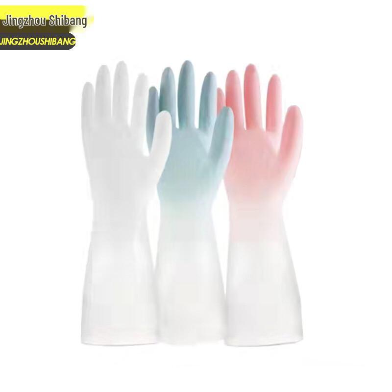 JZSB Thin Waterproof Rubber Cleaning Gloves - Pink (3 Pairs) One Size розовый