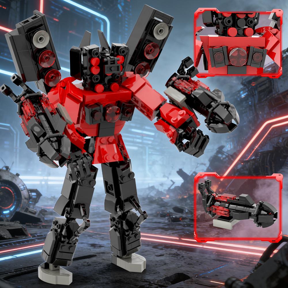 Upgrade Skibid-i Toilet Titan Bouwstenen Set, Speakerman Cameraman Figuur Constructie Speelgoed, Doe-het-zelf Model Bouwpakket voor Volwassenen & Kinderen